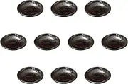 Set of 10 Kinsai Tenmoku 5.0 Round Plates, 6.1 x 1.0 inches (15.3 x 2.5 cm) | Setomonohonpo