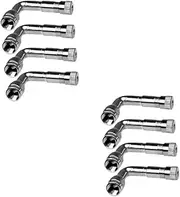2sets Valve Extensions 90 Degree Stem Adapter Brass Air Tire Valve Extender for Vehicle Use 4pcs*2