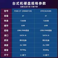 在飛比找Yahoo!奇摩拍賣優惠-東芝桌機硬碟3t p300 7200 垂直cmr 機械硬碟 