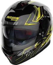 Nolan N80-8 Turbolence N-Com Helmet, black-grey-yellow, Size M for Men Black Grey Yellow