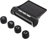 Luxshiny 1Set Solar Powered Tire Pressure Monitoring System Wireless Real Monitoring High Precision Sensors for Car Safety Easy to Use Display Energy Efficient for Tire
