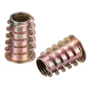 M10x25mm Furniture Screw-in Nut Zinc Alloy Threaded Insert Nuts for Wood 60pcs