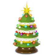 Ceramic Christmas Tree, 15" Macaroon Donut Tabletop Christmas Tree with Multi...