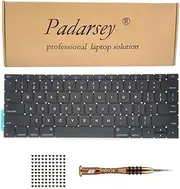 Replacement US Layout Keyboard Compatible with MacBook Pro 13" inch A1708 Without touchpad bar MacBookPro14,1 MacBookPro13,1 A1708 Late 2016 mid 2017 with 80 PCE Screws+Screwdriver