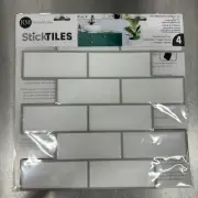 RoomMates White Subway StickTILES 10.5" x 10.5" PEELN'STICK TILES (SET 4 SHEETS)