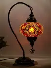 Turkish Lamps 100% Authentic Red Orange Colour Handmade Bedside Table Lights