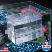 Pawfly Aquarium Breeding Box Fish Tank Hatchery Incubator Acrylic Breeder Box