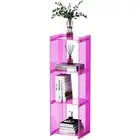 ACRYLIC BOOKCASE SMALL NARROW SHELF BOOKSHELF CORNER BOOKSHELF FREESTANDING TALL