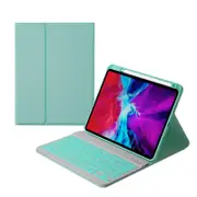 Nevenka Removable Square Keyboard Case For iPad 7 Color Backlit with Pen Slot Wireless BT Lightweight Case-green