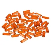 50Pcs 19x7mm Flat Back Sew on Rectangle Plastic Rhinestones Beads, Orange
