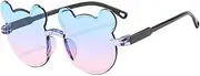 [Generic] Cartoon Bear Sunglasses For Kids Boys and Girls, Children Gradient Rimless UV400 Sun Protection For Outdoor Glasses Eyewear