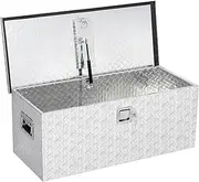MOVECOM Aluminum Truck Tool Box for Pickup Truck Bed RV Toolbox Truck Bed Toolboxes Heavy Duty Waterproof Truck Storage Organizer Chest with Handle and Lock, 30 x 15 x14 Inch