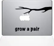 The Decal Guru Grow a Pair MacBook Decal Vinyl Sticker - 15" MacBook Pro, Black
