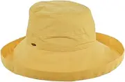 [Scala] Women's Cotton Big Brim Hat with Inner Drawstring and UPF 50+ Rating