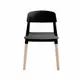 [特價]E-home Fido菲朵北歐實木腳造型餐椅-兩色可選黑色