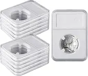 10 Packs 40mm Coin Slab Display Holder, Storage Case for American Silver Eagle 1 oz Coin, Clear Acrylic Cases for Coin Organize and Collection, Four-Point Fixation Coin Slab Capsules Protector