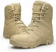 [RICHOLV] Men Military Boots Winter Leather Waterproof Desert Combat Work Shoes Mens Ankle Boot