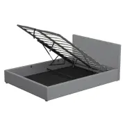 Milano Decor Luxury Gas Lift Bed With Headboard Grey-King Single