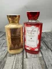 2 Pack Bath & Body Works Gingham Love Shower Gel + Golden Berry Mistletoe Lotion