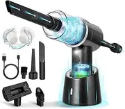 IODOO Handheld Car Vacuum Cleaner Cordless - High Power 9000PA Mini Portable Wireless Car Vacuum Cleaner & Blower - Rechargeable and Powerful Suction with Charging Dock (Black)