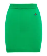 Vivienne Westwood Orb Embroidered Mini Skirt L Green