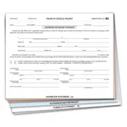 Trade In Vehicle Combination Form - 8.5"x7.25", 6part Snap-Out Carbonless Copies