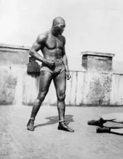 Heavyweight Champion Jack Johnson Spars Old Boxing Photo