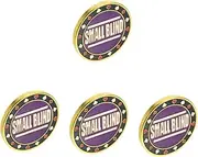 ibasenice 4pcs Big and Small Blinds Poker Cards Number Chips Game Tokens Poker Card Dealer Button Game Chips Gambling Tokens Chips Plaything Purple Iron Game Supplies Double Sided