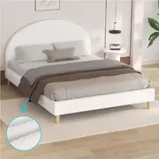 ALFORDSON Bed Frame Arched Base White Double