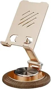 360 Degree Rotation Phone Holder, Foldable Phone Stand Stable Easy to Use, Phone Bracket Accessories for Desk Office, Metal Gold