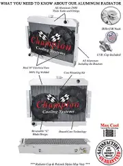 RC 2 Row 1" Tubes Radiator,10" Fans for 1970 - 1985 Jeep CJ Series L6,V8 Engine (for: Jeep)