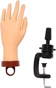 WRITWAA Manicure Training Nail Practice Hand Model Flexible Nail Art Hand with Stand for Realistic Practice Lightweight Easy to Clean Portable Design for Nail Artists