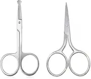 Miramar Fashion Manicure Scissors Stainless Steel Curved Eyebrow Trimmer Scissor Grooming Scissors Small Curved & Rounded Tip (Combo) (Pack Of 2)