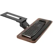 VIVO Dark Wood Adjustable Computer Keyboard & Mouse Tray, Under Table Desk Mount