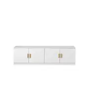 European Cabinetry White VJ Panel Oval Brass Handles Bucharest TV Unit