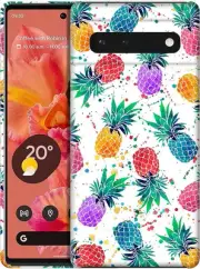 Google Pixel 6 5G - Pineapple Design Printed Plastic Hard Protective Case