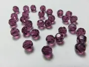 20 Pieces ~ 6mm ROUND ~ AMETHYST ~ SWAROVSKI CRYSTAL BEADS LOT