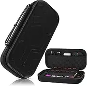 FUNDIARY Black Carrying Travel Case for Nintendo Switch 2, Shockproof Accessories with 10 Game Card Slots for Switch 2 Console, Hard PC Protable Storage Bag with Concave-Convex Texture for Switch 2
