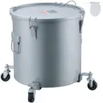 VEVOR Fryer Grease Bucket, 37.8L/10Gal Oil Disposal Caddy with Caster Base, Carbon Steel Rust-Proof Coating, Oil Transport Container with Lid, Lock Cl