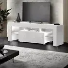 4-Modes LED Entertainment Unit LCD TV Stand Modern Furniture High Gloss White