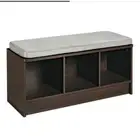 Storage Bench Shoe Entryway Rack Wood Seat Organizer Ottoman Cushion Hallway New