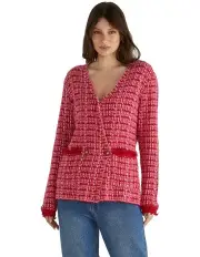 [Fate & Becker] Beverley Knit Cardigan in Pink Boucle