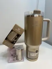 Stanley x ELF Gold Quencher Tumbler 40oz Set + Keychain + Lip Oil Holder