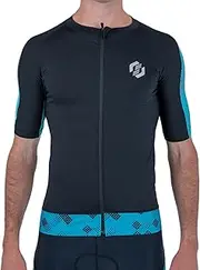 [SLS3] Triathlon Top Men's Aero Jersey Short Sleeve Aerodynamic Triathlon Shirt with Sleeves Cycling Jersey, Teal, S