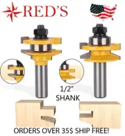 REDS Y61450-8 - 2 Bit Set Bevel Rail and Stile Router Bit - 1/2" Shank