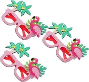 Healeved 3pcs Party Glasses Flamingo And Coconut Tree Eyewear Frames For Beach Theme Decorations Summer Pool Party