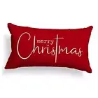 Christmas Pillow Covers Merry Christmas Throw Pillow 20" x 12" (Pack of 1) Red