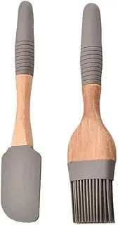 Totority 1Set Silicone Baking Tools with Scraper and Oil Brush for Baking Grilling and Roasting Durable Kitchen Gadgets for Easy Cleanup