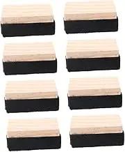 8pcs Chalk Board Eraser: Mini Campus Style Wooden Chalkboard Erasers - Felt Blackboard Cleaning Tool for Teachers Students Classroom Home Office