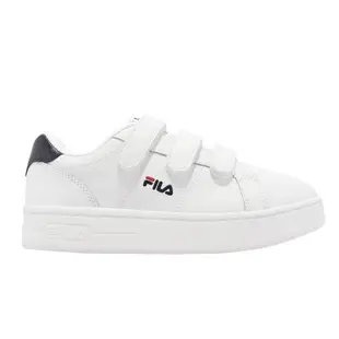 Fila 休閒鞋 Court Deluxe 女鞋 白 深藍 厚底 增高 魔鬼氈 低筒 皮革 4C302X123